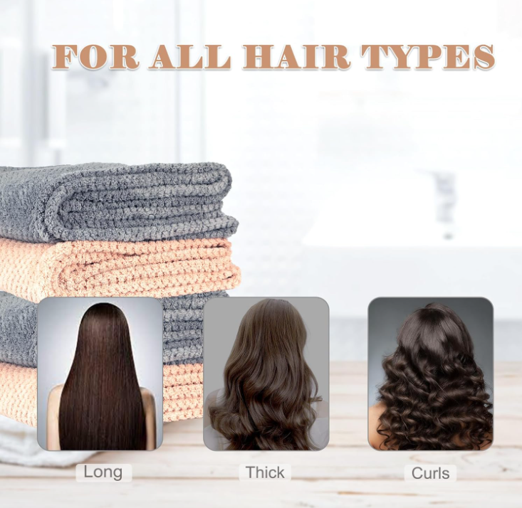 FREATECH Pack of 2 Large Microfibre Hair Towel