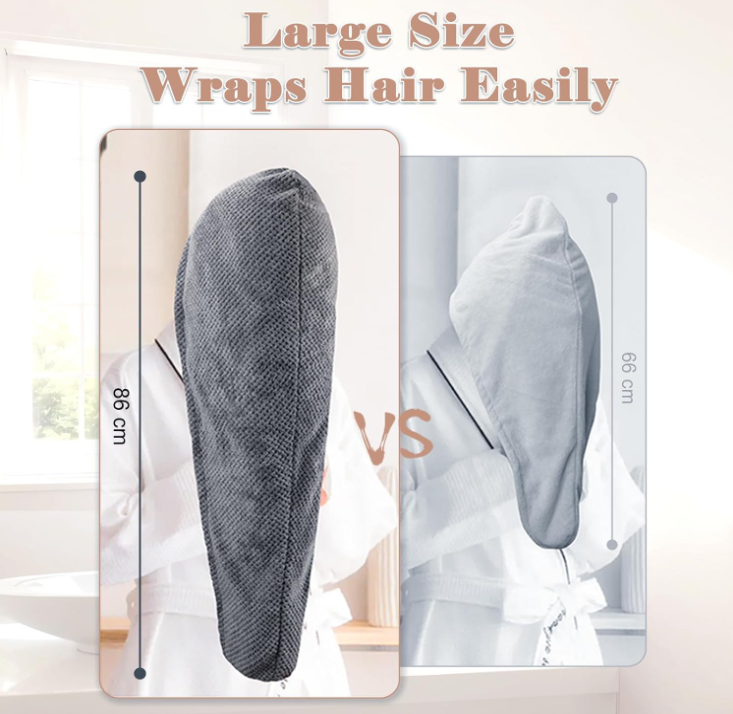 FREATECH Pack of 2 Large Microfibre Hair Towel